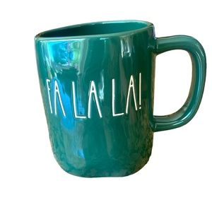RAE DUNN Green FA LA LA! Mug